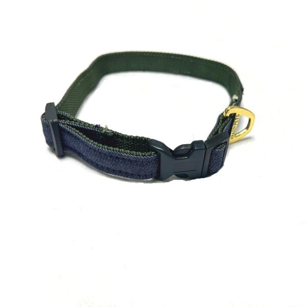 Plain Denim Dog Collar – Green