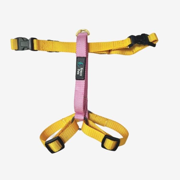 Basic Dog H-Harness Pink & Yellow