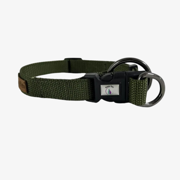 Classic Adjustable Nylon Dog Collar – Olive Green