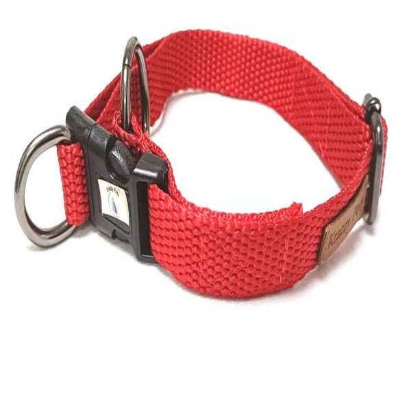 Classic Adjustable Nylon Dog Collar – Red