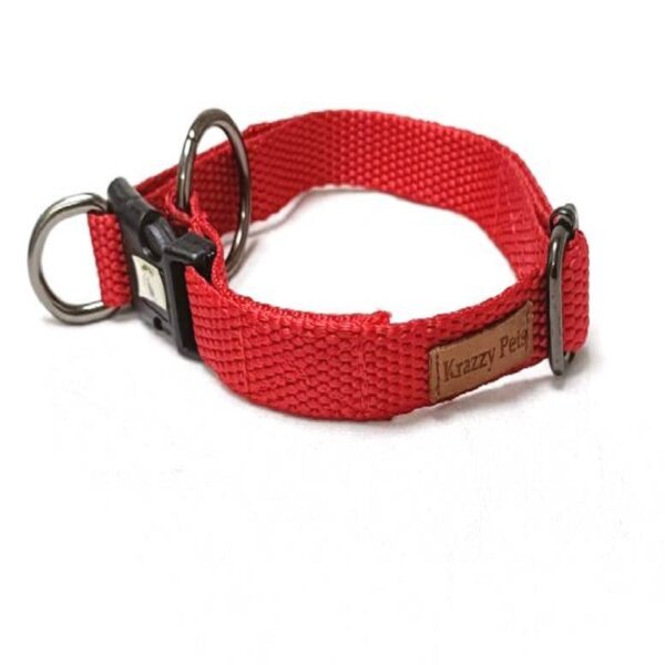 Classic Adjustable Nylon Dog Collar – Red